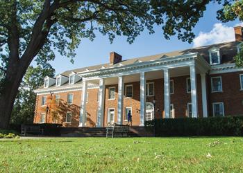 albion college historic building with columns